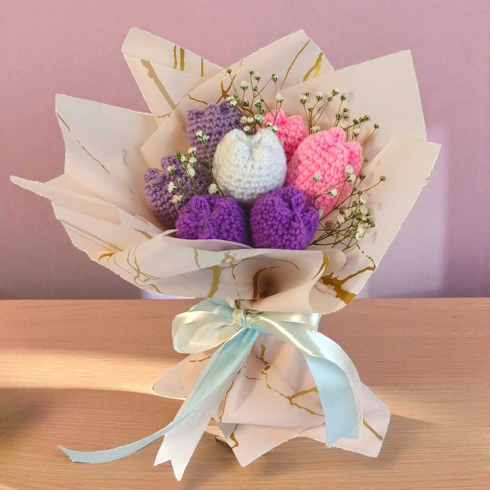Crochet Tulip Bouquet Gift - Flowers to Nepal - FTN