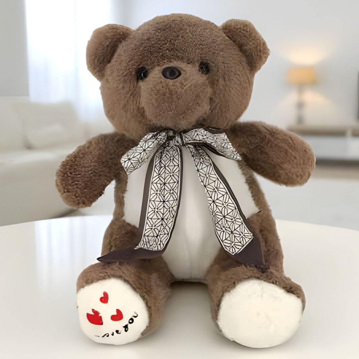 Cuddly Brown Teddy Bear With Bow - Tie 21" - Flowers to Nepal - FTN