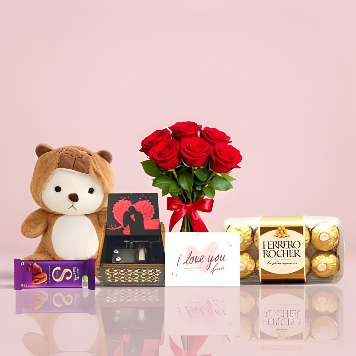 Cupid’s Multi - Day Valentine Hamper – Teddy, Flowers & Sweets - Flowers to Nepal - FTN