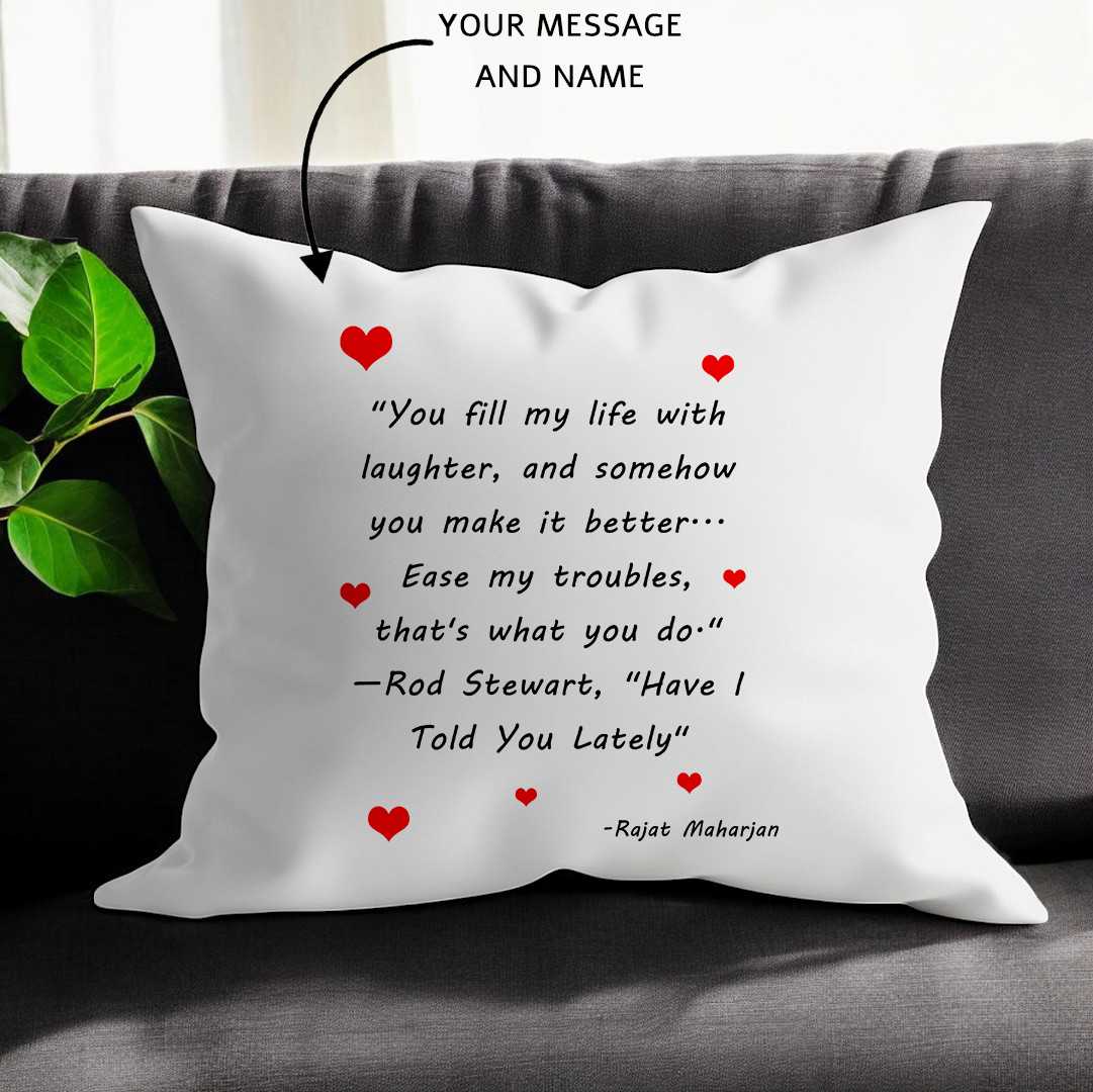 Cushion with Personalized Message and Name - Flowers to Nepal - FTN