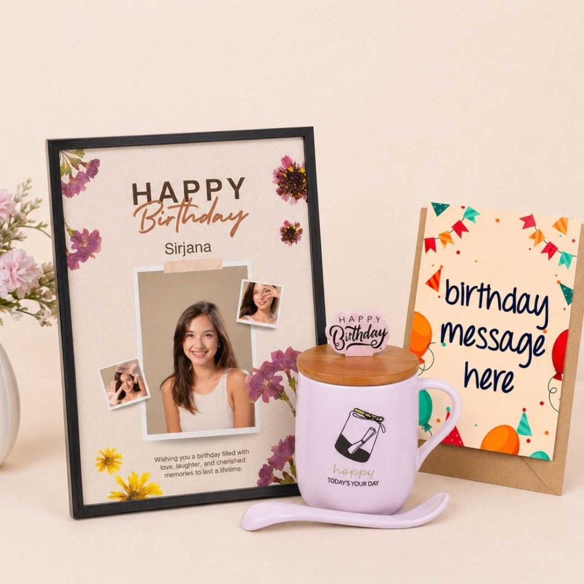 Custom Birthday Celebration Gift Hamper - Flowers to Nepal - FTN