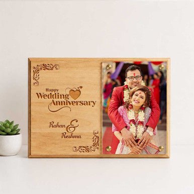 Custom Couple Name Anniversary Photo Frame - Flowers to Nepal - FTN
