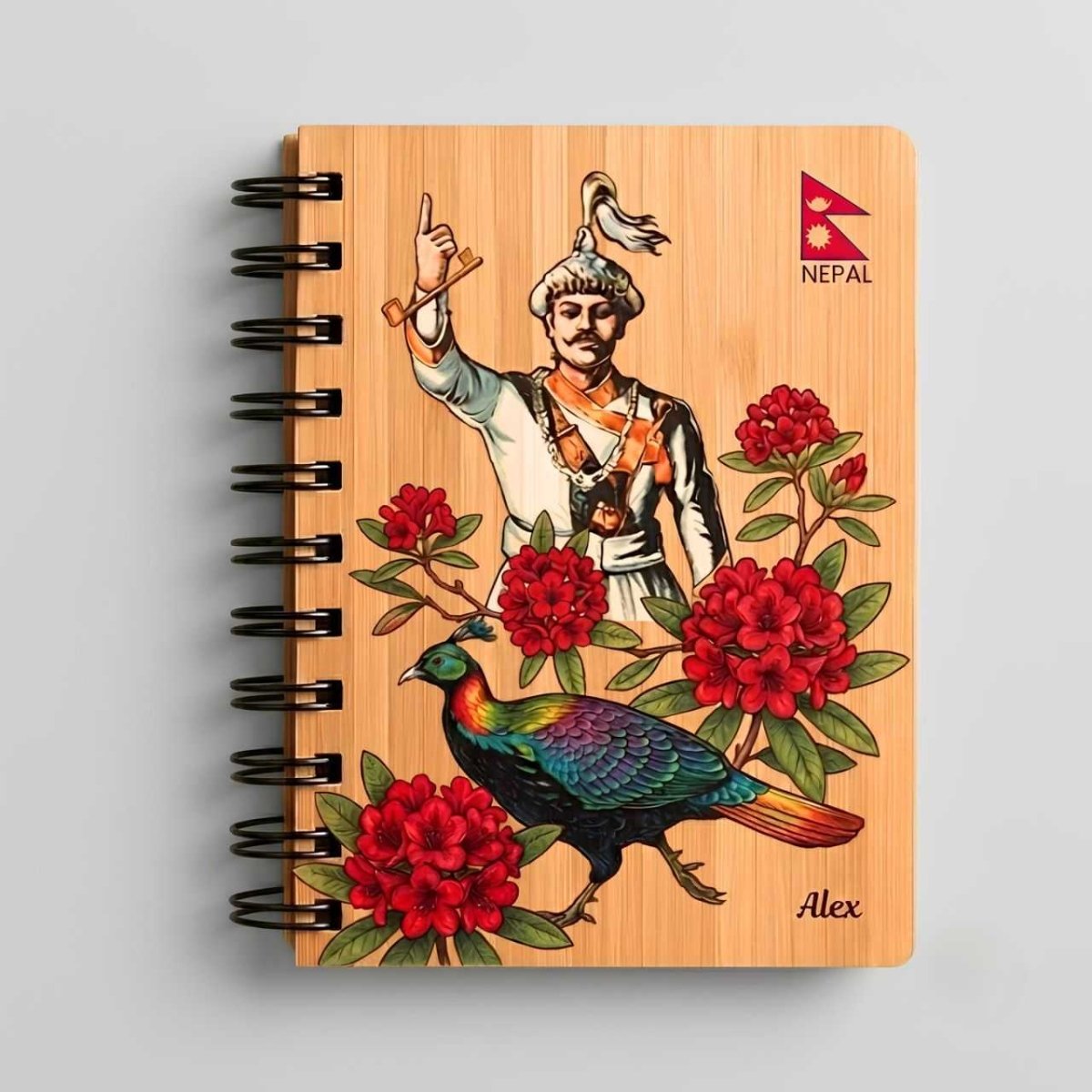 Custom Engraved Nepali Heritage Notebook - Flowers to Nepal - FTN