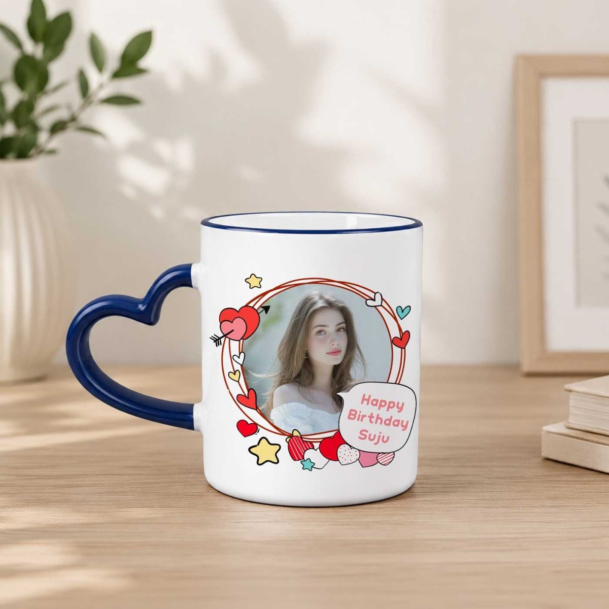 Custom Heart Handle Birthday Gift Mug - Flowers to Nepal - FTN