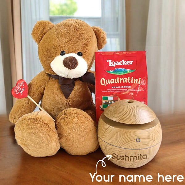 Custom humidifier, teddy with loacker - Flowers to Nepal - FTN