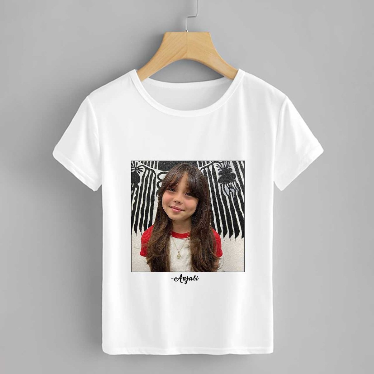 Custom Kids White T-Shirt with Photo & Name - Flowers to Nepal - FTN