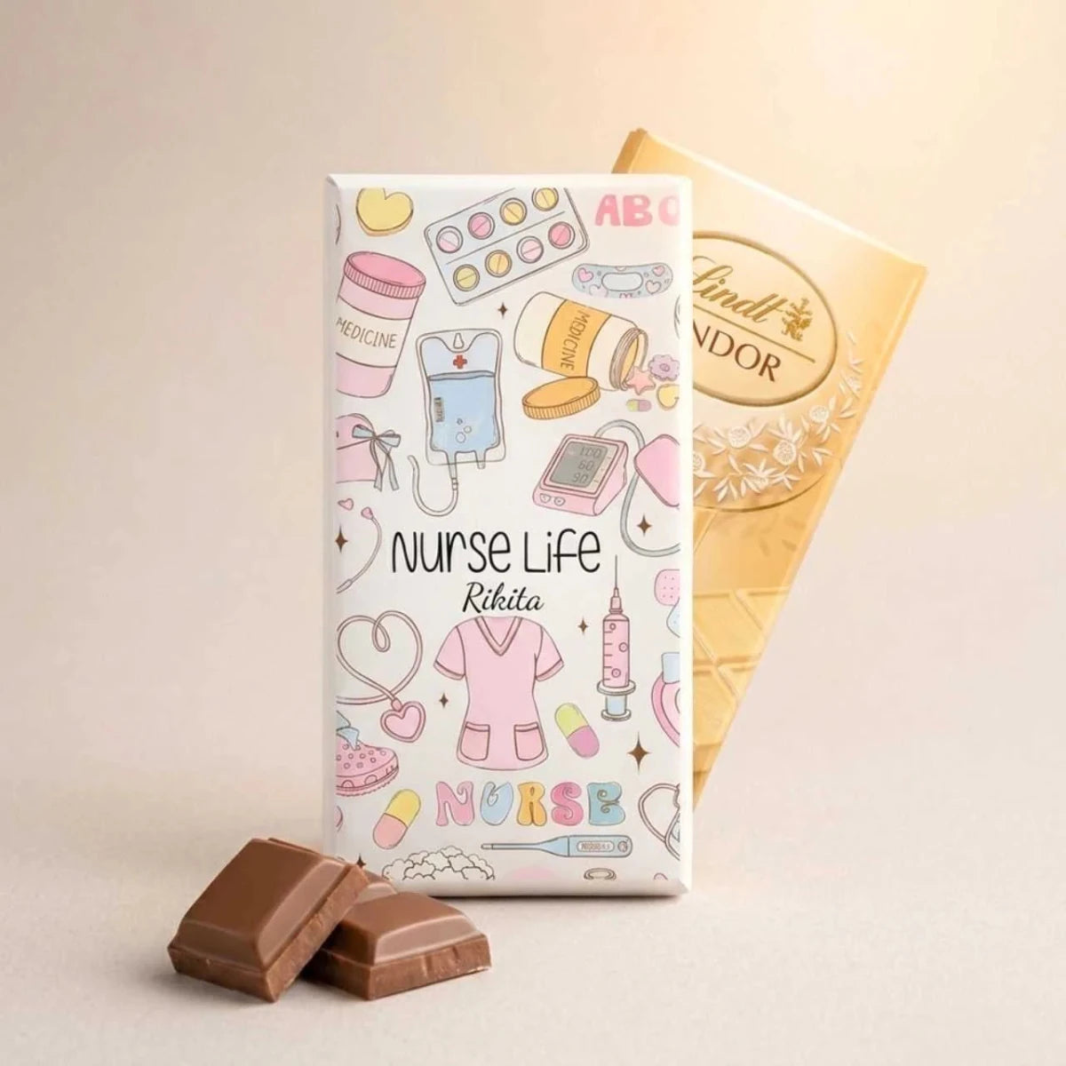 Custom Name Lindt Lindor White Chocolate Gift – Nurse Day Special - Flowers to Nepal - FTN