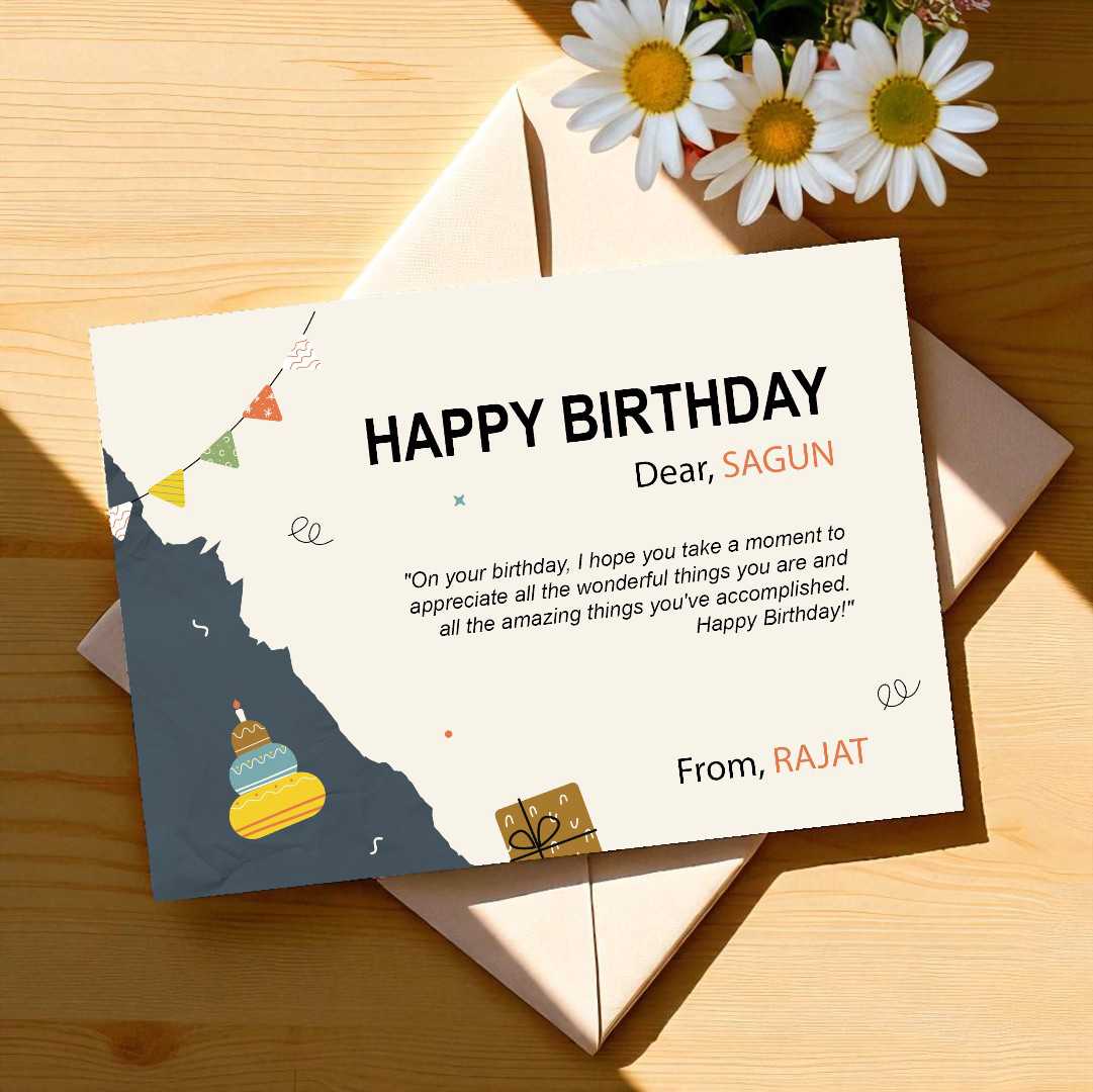 Custom Name Printed Birthday Greeting Card - Flowers to Nepal - FTN