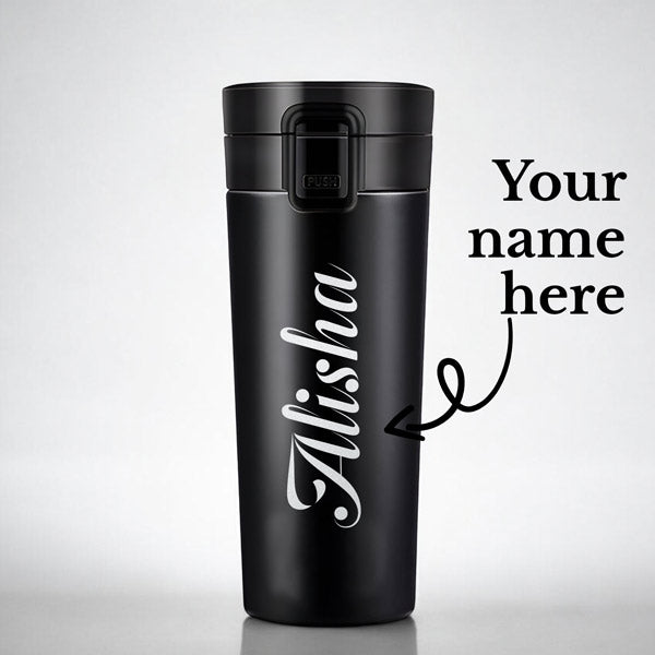 Custom Name Vacuum Cup With Free Engraving - Flowers to Nepal - FTN