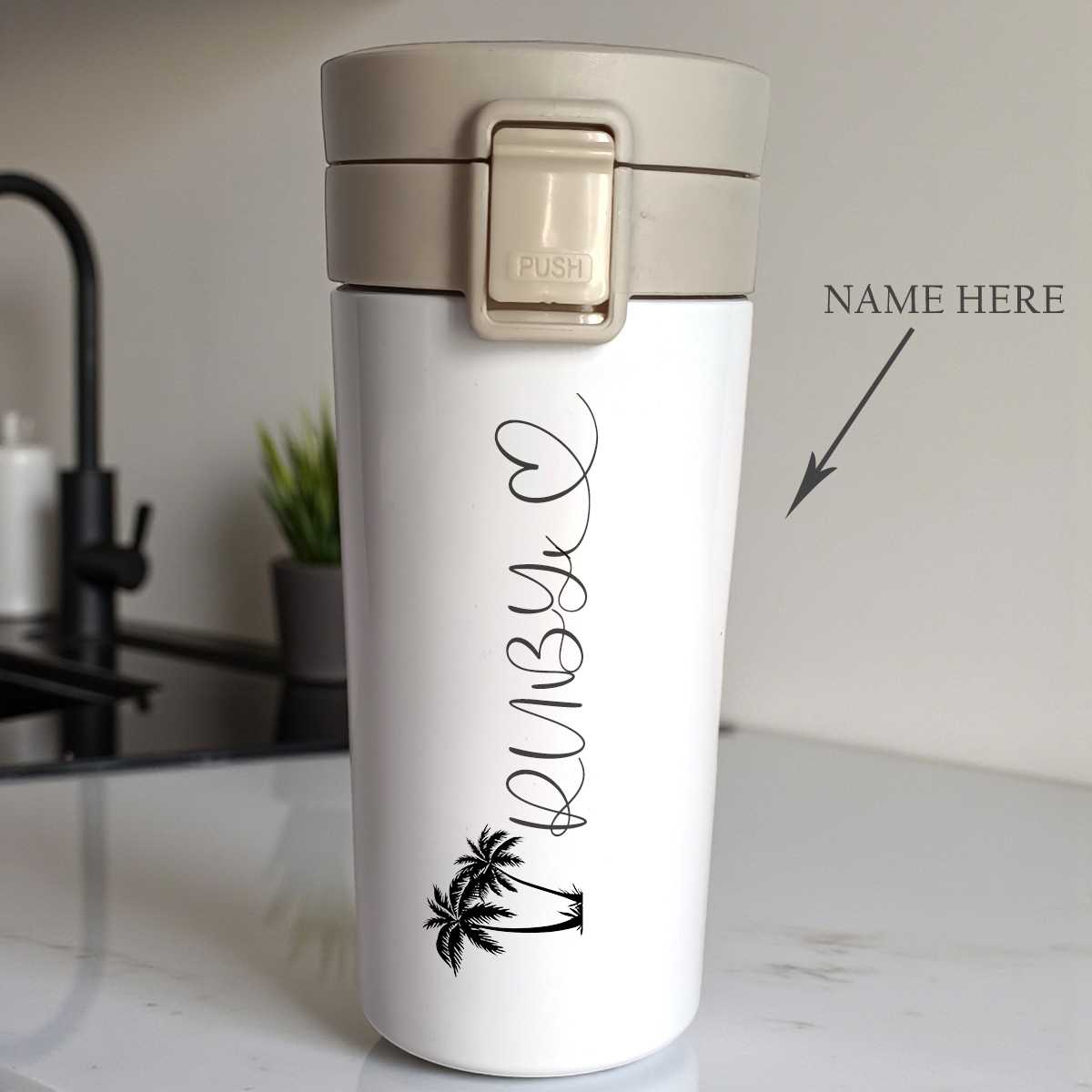 Custom Name White Tumbler - Flowers to Nepal - FTN