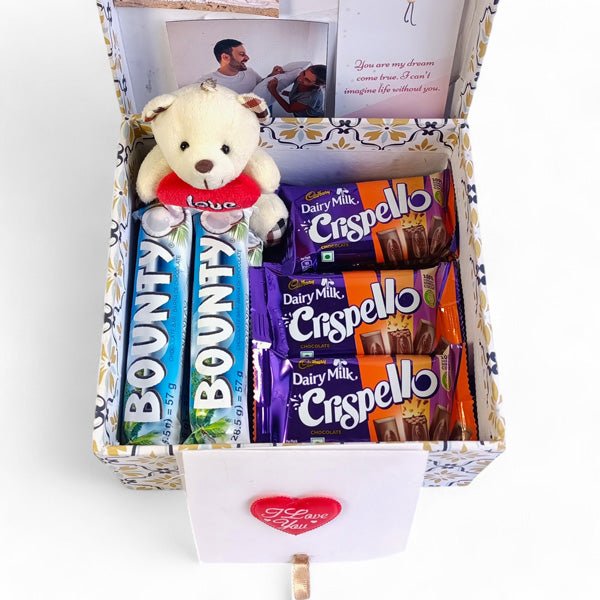 
                  
                    Custom Photos Gift Box with Mini Teddy and Chocolates - Flowers to Nepal - FTN
                  
                