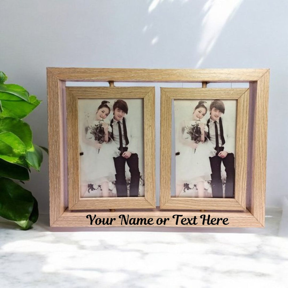 Custom Rotating Wooden 4 - Photo Frame - Flowers to Nepal - FTN