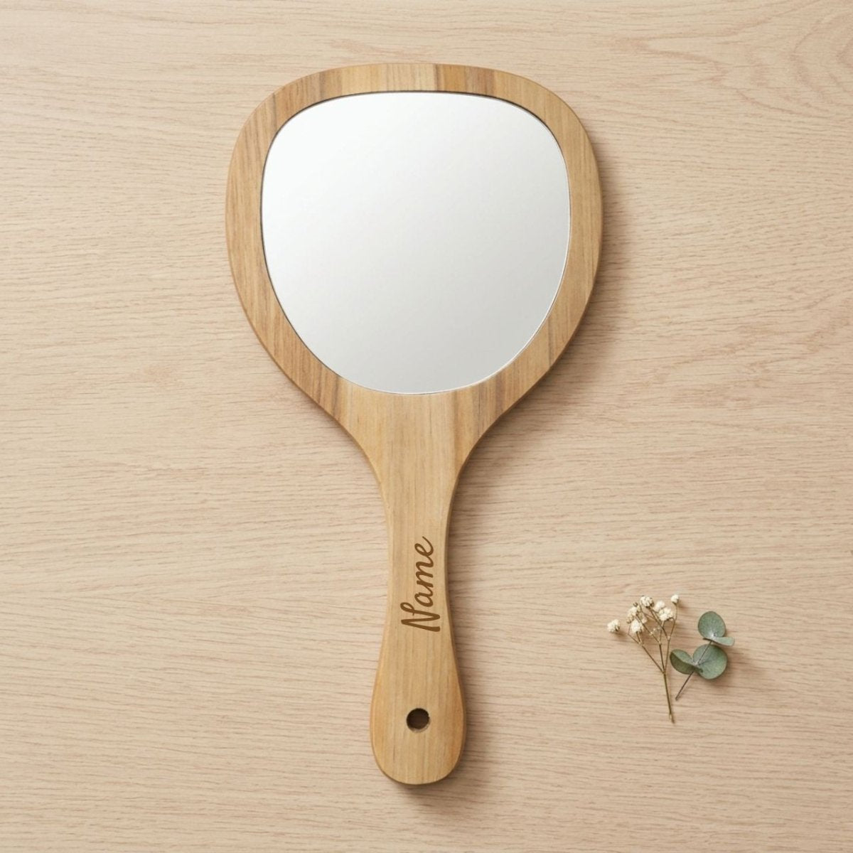 Custom Rounded Wooden Mirror - Flowers to Nepal - FTN