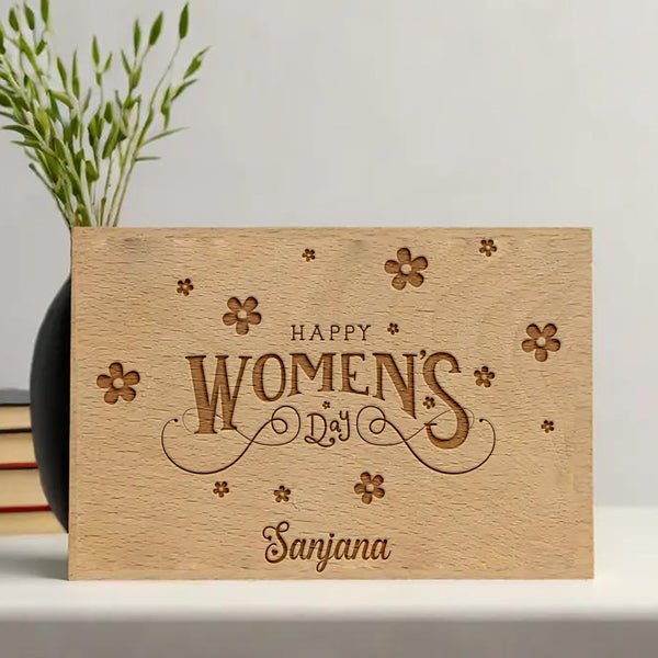 Custom Women's Day Wooden Plaque (Medium) - Flowers to Nepal - FTN