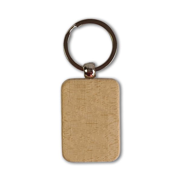 Custom Wooden Keyring with Laser - Engraved Name - Flowers to Nepal - FTN