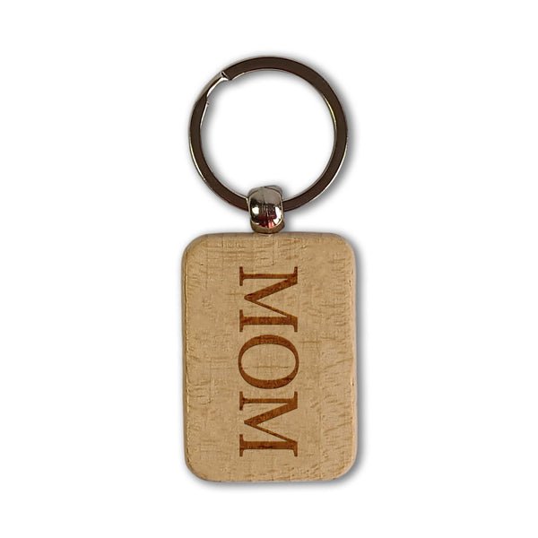 Custom Wooden Keyring with Laser - Engraved Name - Flowers to Nepal - FTN