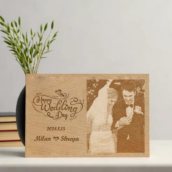 Customisation Wedding Laser Engraved Wooden Plaque - Flowers to Nepal - FTN