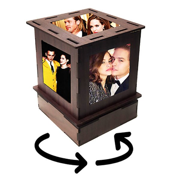 
                  
                    Customizable Wooden LED Lamp Rotating with 5 Photo Display - Flowers to Nepal - FTN
                  
                