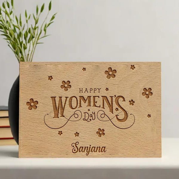 Customize Women's Day Beautiful Wooden Plaque - Flowers to Nepal - FTN
