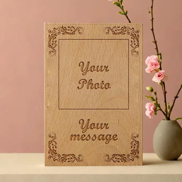 
                  
                    Customized Laser - Engraved Wooden Photo Plaque - Flowers to Nepal - FTN
                  
                