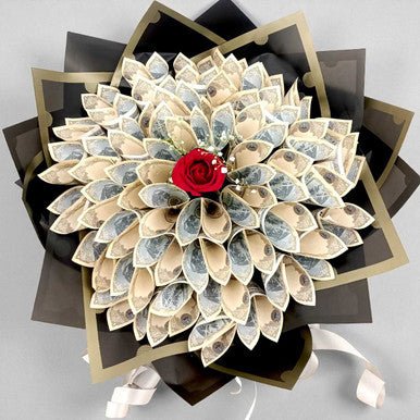 Customized Money Bouquet with Rose - Flowers to Nepal - FTN