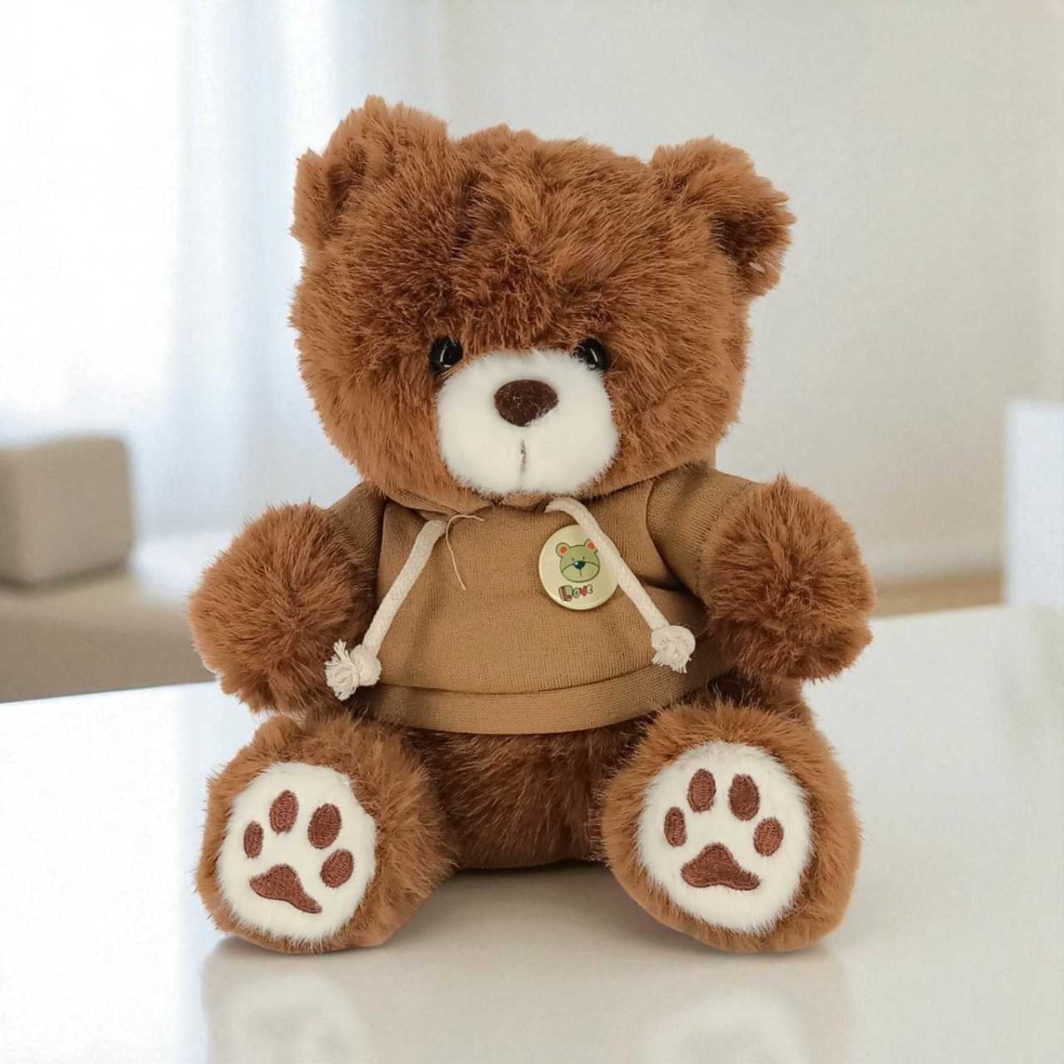 Cute Brown Teddy in Hoodie – 9 Inch - Flowers to Nepal - FTN