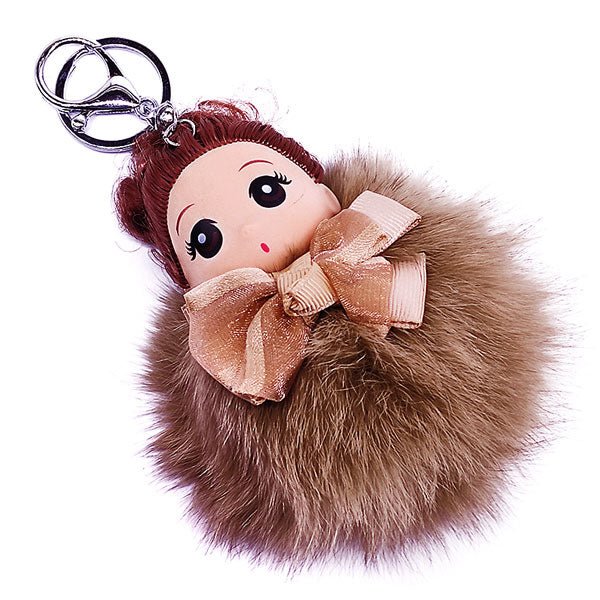 Cute Fluffy Doll Keyring 6'' - Flowers to Nepal - FTN