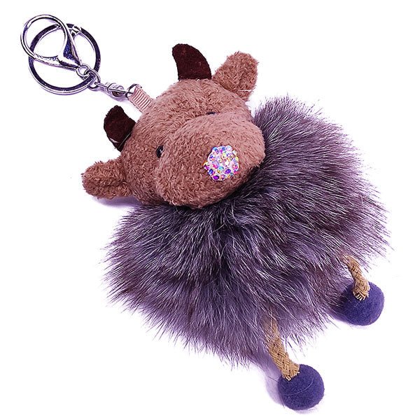 Cute Grey Sheep Keyring - Flowers to Nepal - FTN