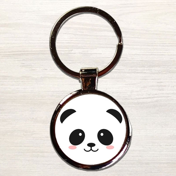 Cute Panda Round Metal Keyring - Flowers to Nepal - FTN