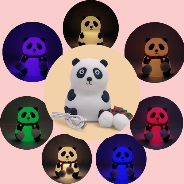 Cute Silicone Panda LED Light Changing Lamp - Flowers to Nepal - FTN