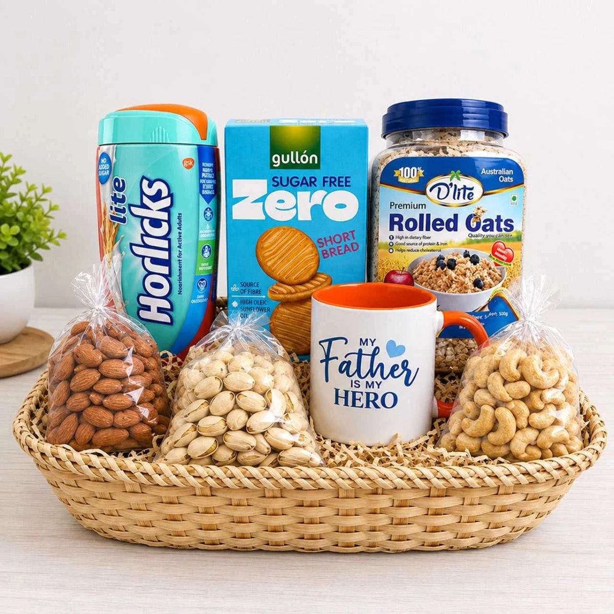 Dad’s Healthy Treats & Dry Fruits Gift Basket - Flowers to Nepal - FTN