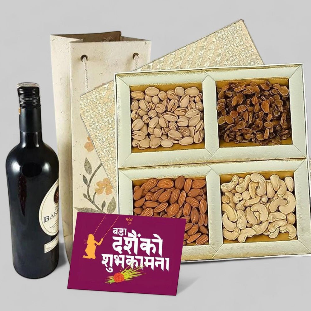 Dashain Beverage and Dry Nuts Treat - Flowers to Nepal - FTN