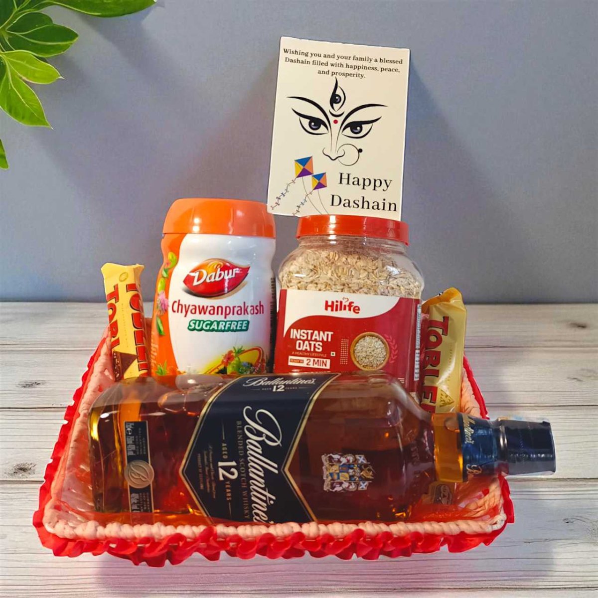 Dashain Delight Hamper with Ballantine’s 12 - Year Whisky - Flowers to Nepal - FTN