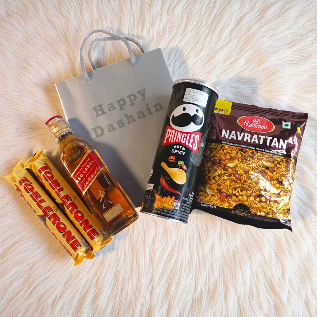 Dashain Whisky & Snacks Gift Hamper - Flowers to Nepal - FTN