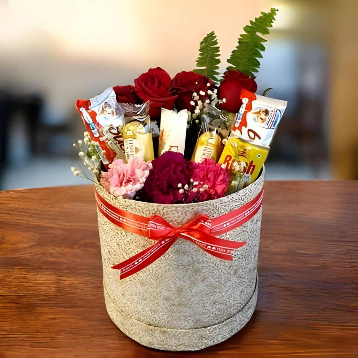 Delight Chocolates & Floral Bliss Gift Box - Flowers to Nepal - FTN