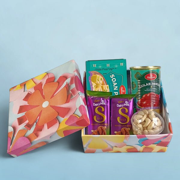 Deluxe Sweets & Cashew jar gift box - Flowers to Nepal - FTN