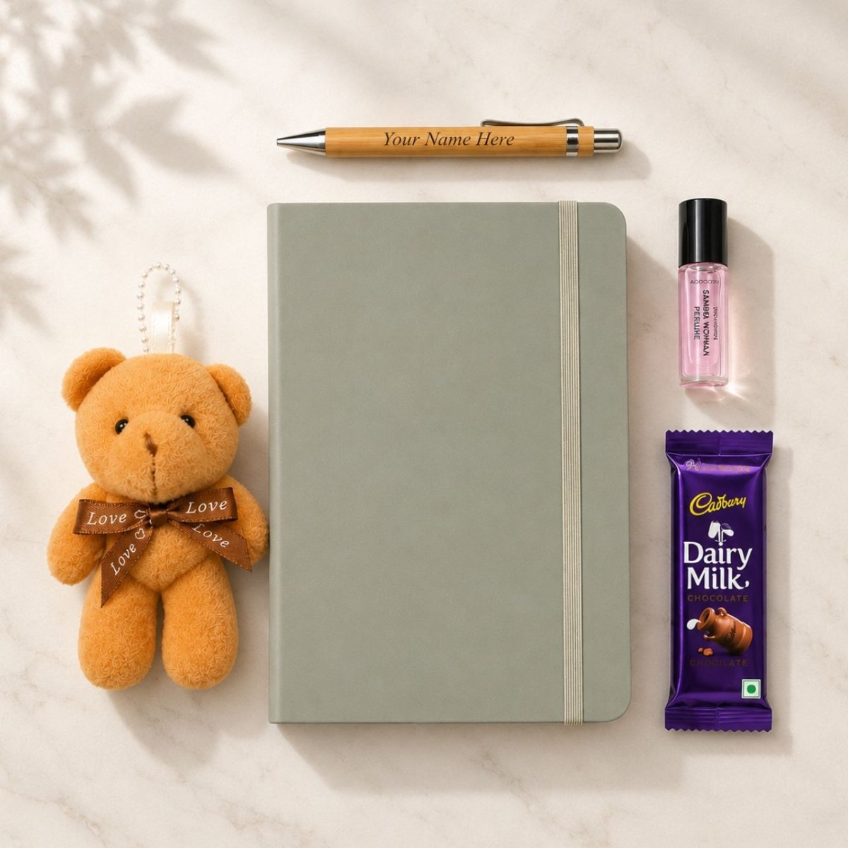 Diary, Perfume & Teddy Gift Set - Flowers to Nepal - FTN