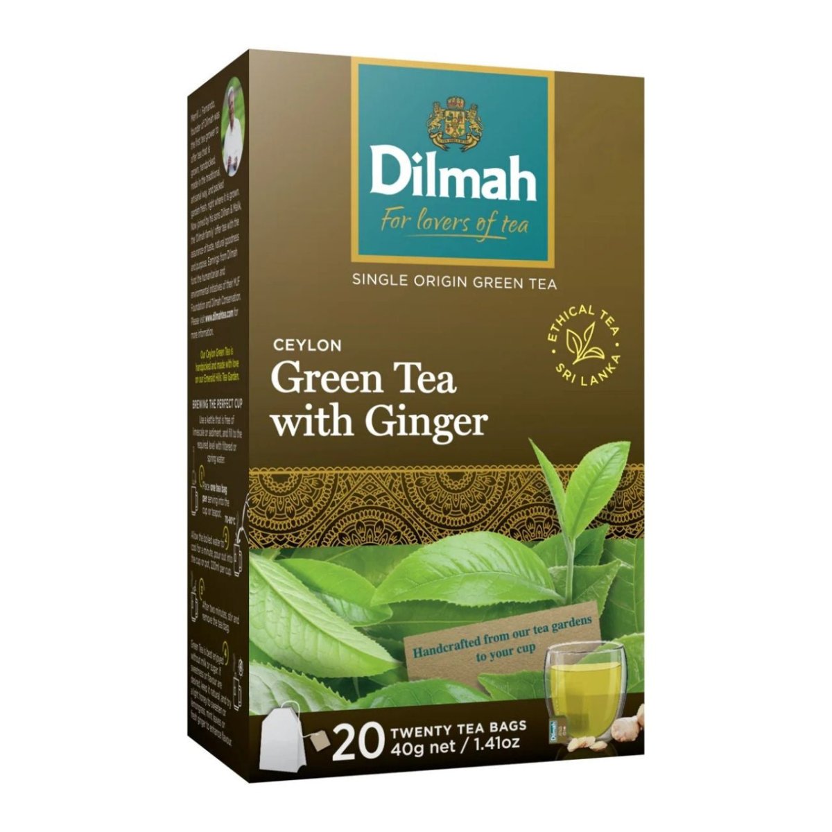 Dilmah Herbal Green Tea with Ginger (40g) - Flowers to Nepal - FTN