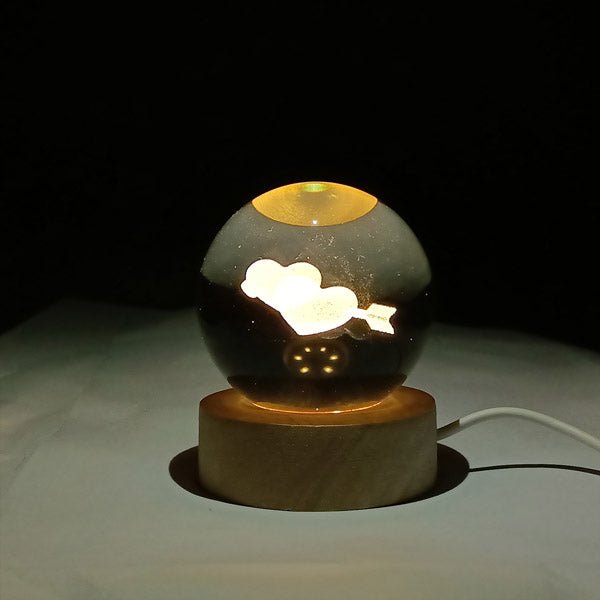 Double Heart Crystal Ball Lamp - Flowers to Nepal - FTN