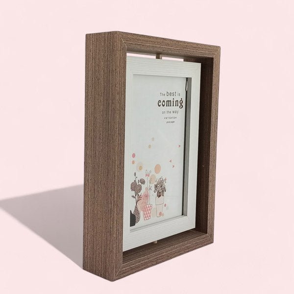 Double - Sided Rotating Wooden Photo Frame - Flowers to Nepal - FTN