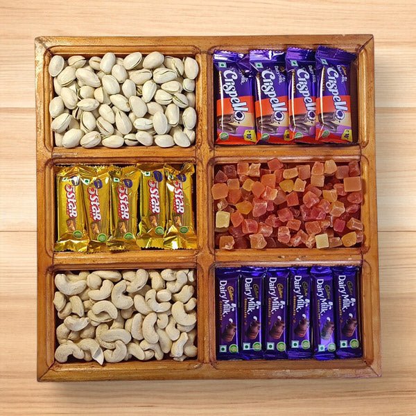 Dried Fruit & Nuts with Chocolate Delight Tray - Flowers to Nepal - FTN