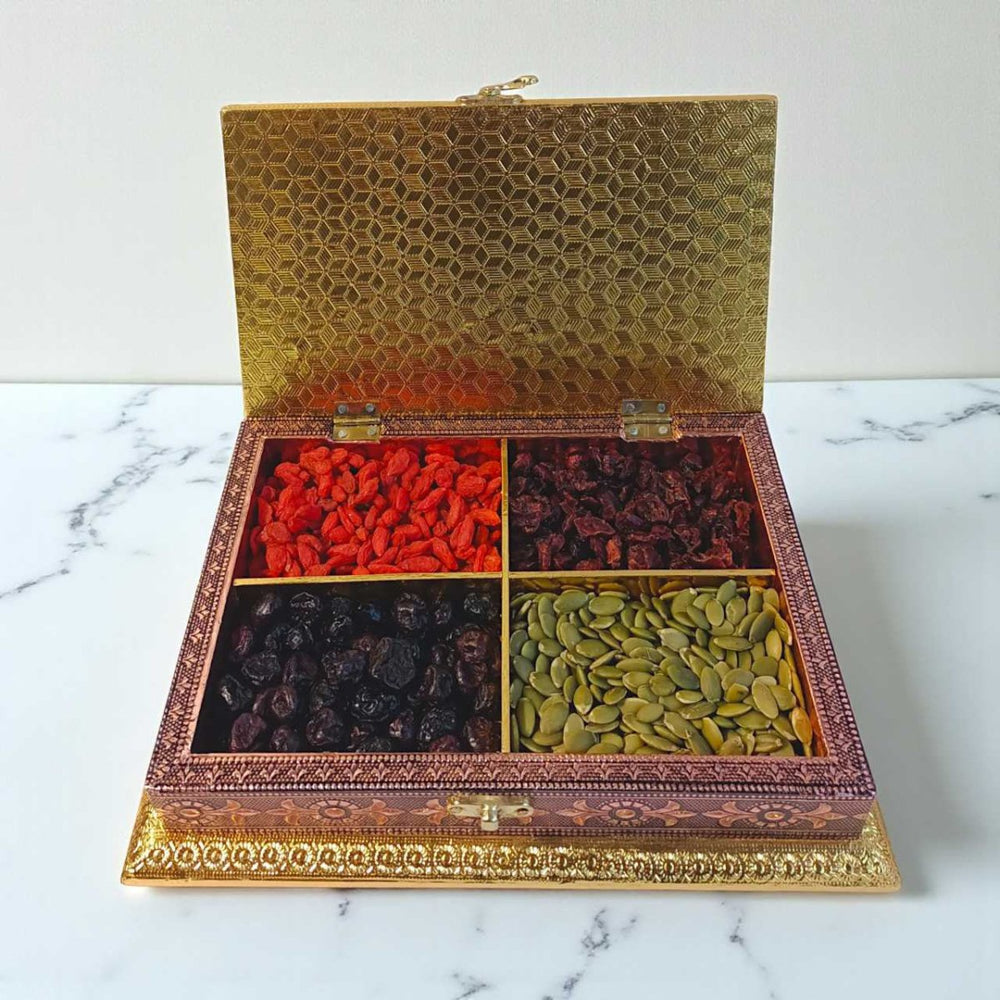 Dry Fruits Box In 4 Compartments - Flowers to Nepal - FTN