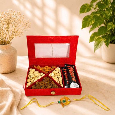 Dry Fruits & Chocolate Rakhi Gift Box - Flowers to Nepal - FTN