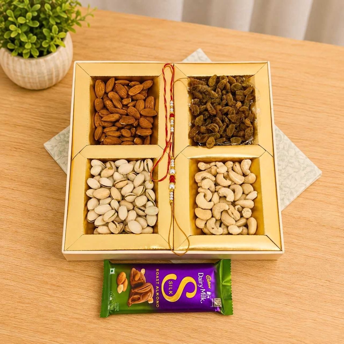 Dry Fruits, Chocolate & Rakhi Gift Hamper - Flowers to Nepal - FTN