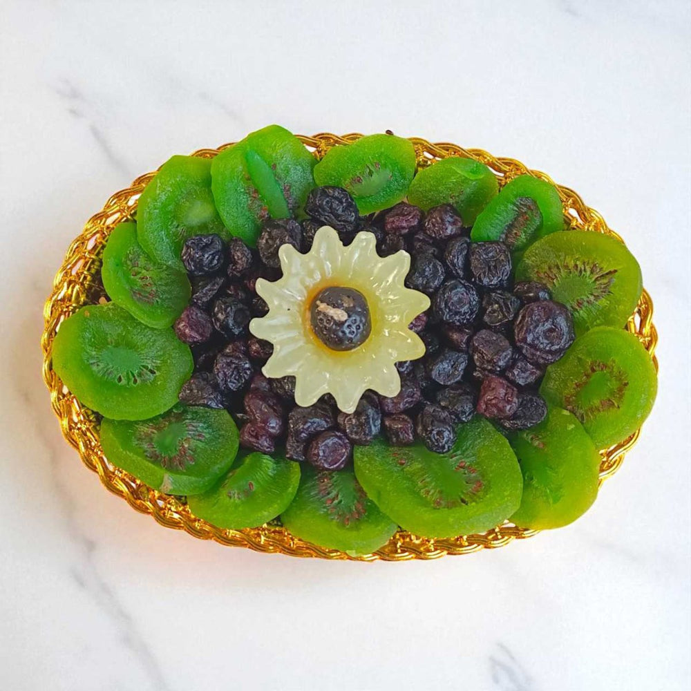 Dry Fruits & Sunflower Candle In Tray - Flowers to Nepal - FTN