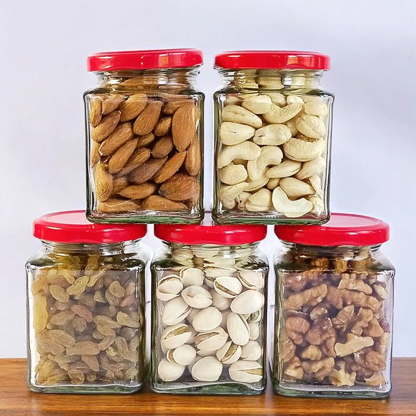 
                  
                    Dry Nuts Glass Jar (5Items) - Flowers to Nepal - FTN
                  
                