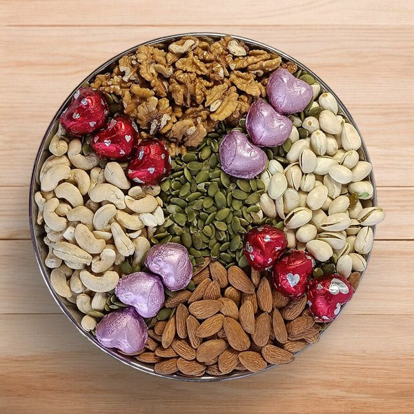 Dry Nuts & Gourmet Chocolates Combo Tray - Flowers to Nepal - FTN