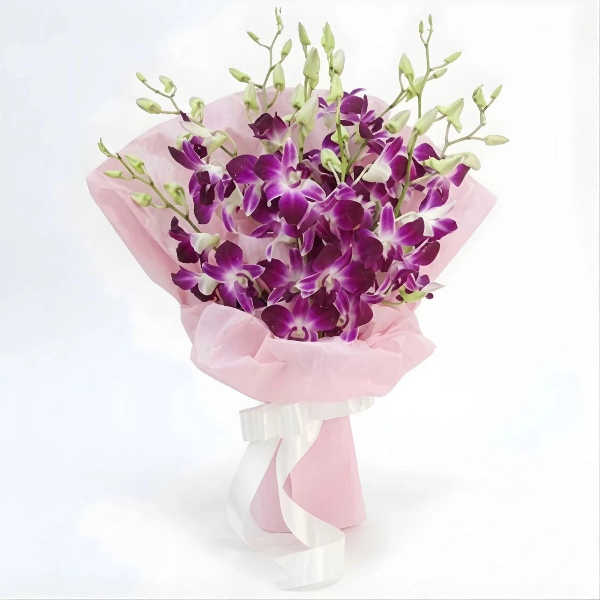 Elegant 15 Purple Orchid Flower Bouquet - Flowers to Nepal - FTN