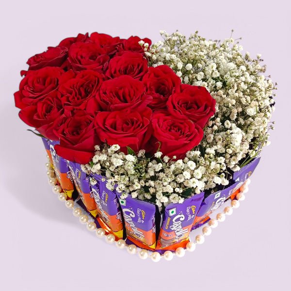 Elegant 15 Roses with Sweet Crispello Treat - Flowers to Nepal - FTN