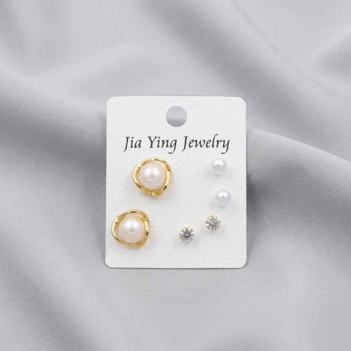 Elegant 3-Pair Pearl Earring Collection - Flowers to Nepal - FTN